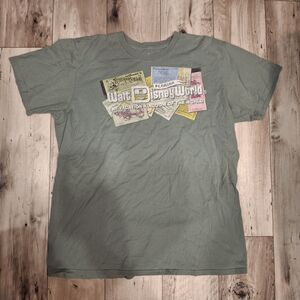 Walt Disney World Transportation Ticket T-Shirt Men Size XL Olive Green